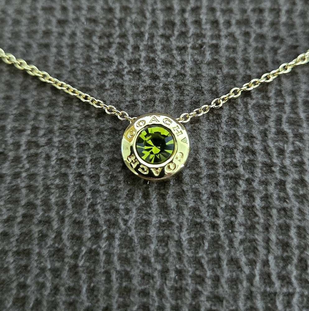 Coach Raised Gold💛 Slider Disc💿 Pendant Necklace - NIB - Picture 7 of 16